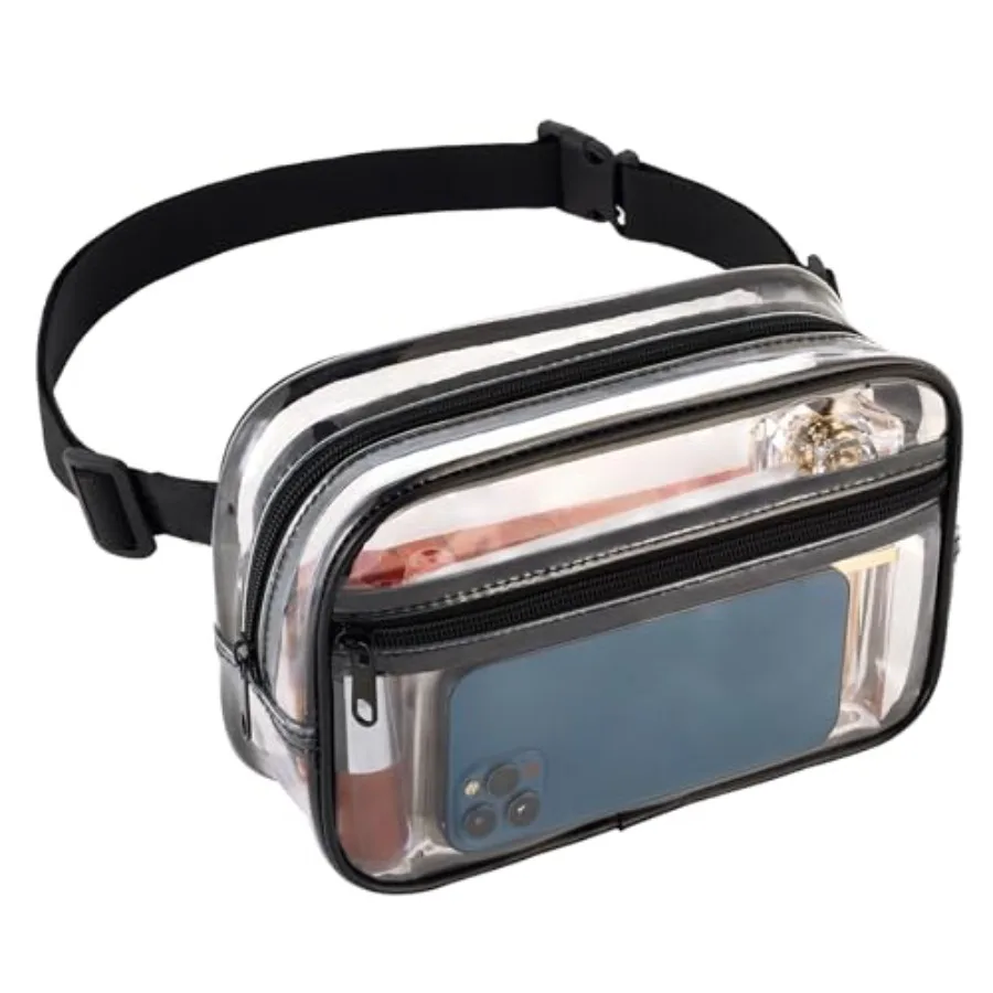 

Clear Fanny Pack for Stadium Events - Clear Bag for Women Men Lightweight Waist Pack for Concerts Sports Games Day and Travel S