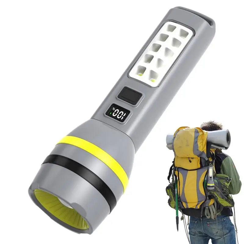 

Solar Rechargeable Flashlight Waterproof USB Solar Rechargeable Flashlights Compact Three-Speed Adjustment Lamp Lights For