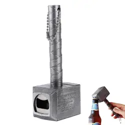 Thors Hammer Bottle Opener Creative Retro Beer Bottle Openers Multifunction Long Handle Beer Corkscrew Keychain Gift For Men