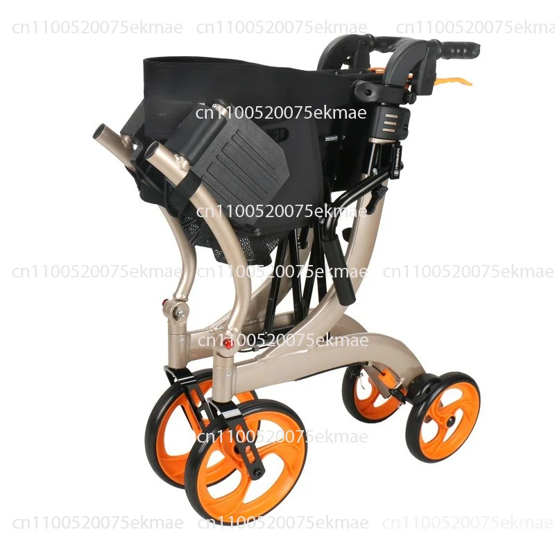 Aluminum Alloy Portable Folding for The Elderly Can Push and Sit Four-wheeled Utility Vehicle