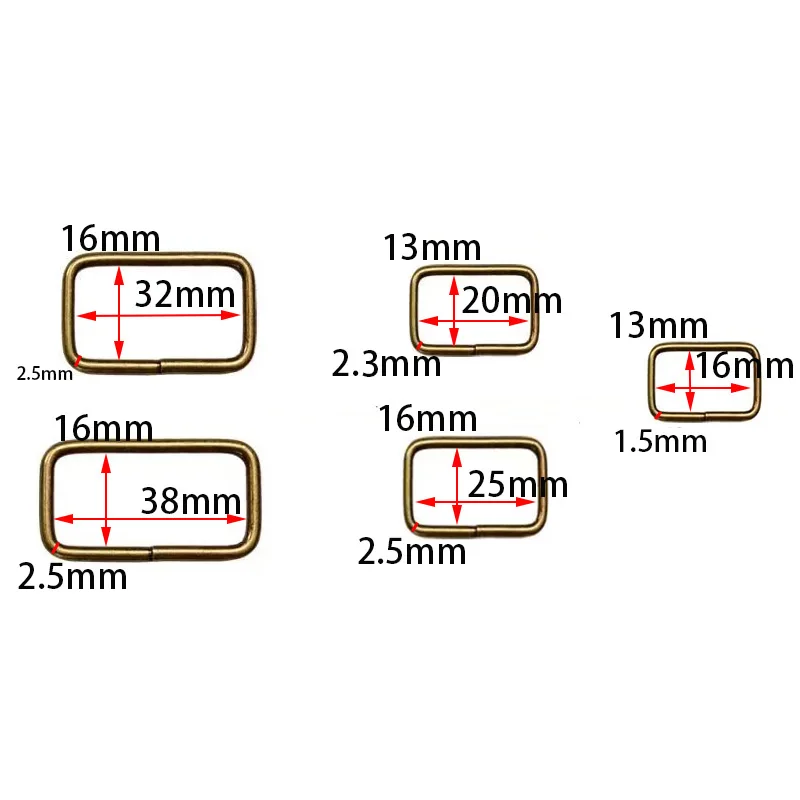 10pcs/lot Metal Adjustable Rectangle D Ring Belt Ribbon Buckle For Backpacks shoes Bag Cat Dog Collar Buckles DIY Accessories