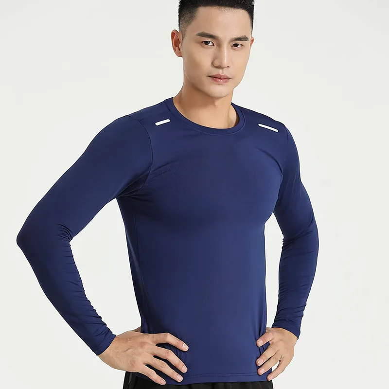 

Men's Bodybuilding Sport T-Shirt, Quick Dry Running Shirt, Long Sleeve Compression Top, Gym T Shirt, Fitness Tight Rashgard