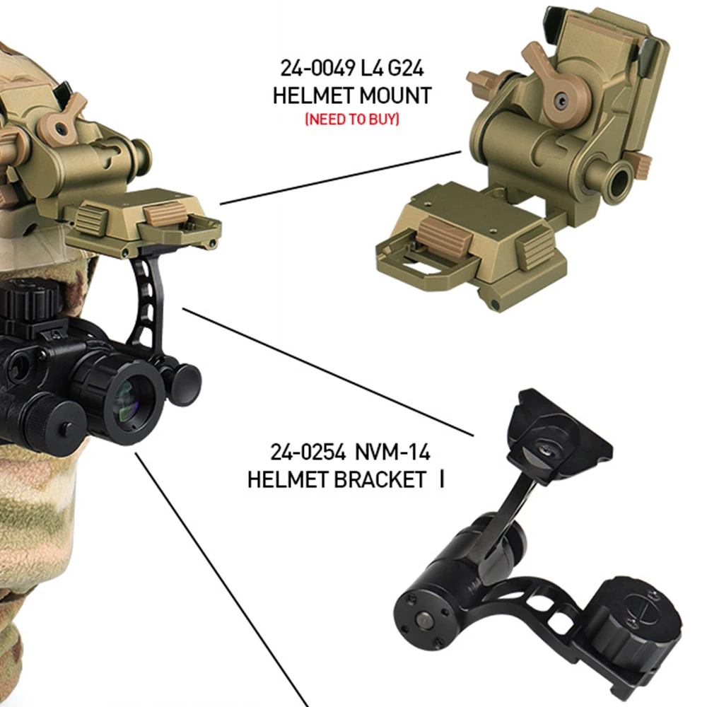 

Tactical NVM-14 Helmet Bracket J-Arm TwoTypes Aluminum For Hunting HS24-0254