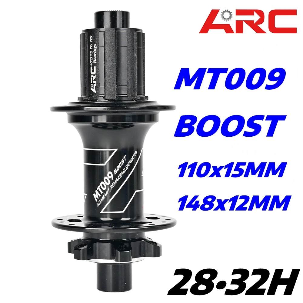 2025 Bicycle Hubs ARC 009 BOOST MTB Bike Hub 6 Pawls 114T 148x12MM 110x15MM 32H 28Hole HG XD MS For K7 8 9 10 11 12Speed Black