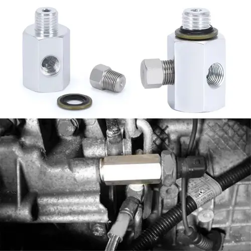 Imagen 2 del producto Adaptador de Manómetro Resistente a Altas Presiones, Adaptador de Presión de Aceite con Sellado Antioxidante, Adaptador de Sensor de Aluminio Resistente al Desgaste