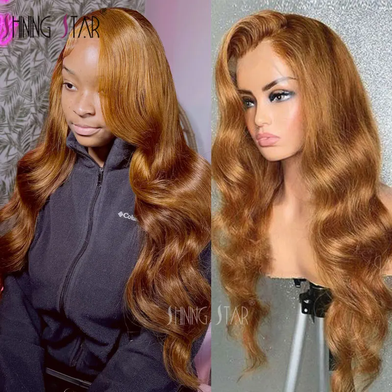 Ginger Blonde 13x6 Lace Front Human Hair Wigs 13x4 Body Wave HD Lace Frontal Wig Pre Plucked Colored Orange Brown Lace Front Wig