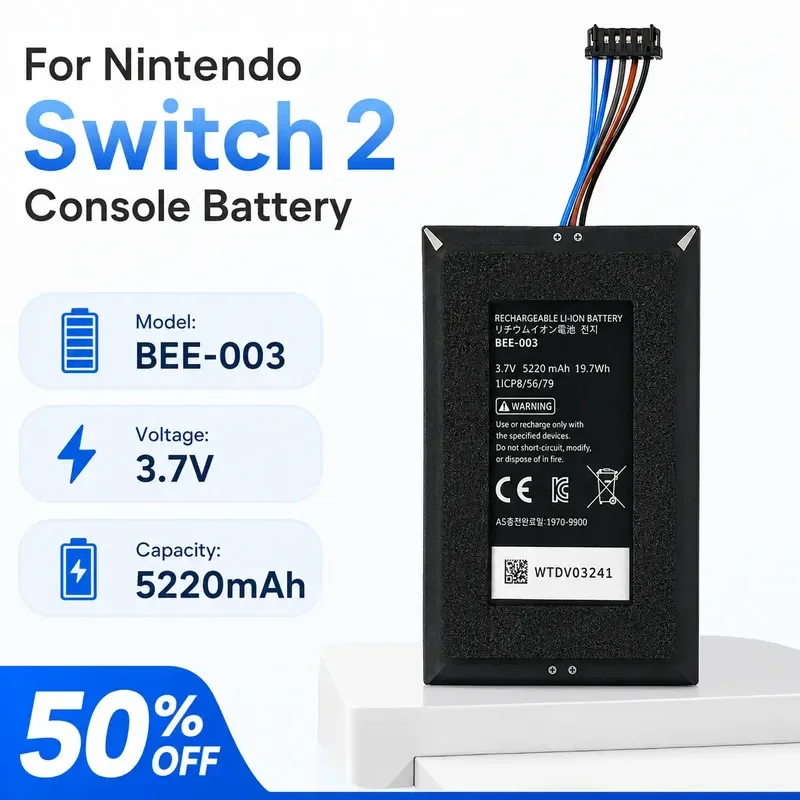 For Nintendo Switch 2 Battery BEE-003 with 5220mAh Built-in High-Capacity Replacement