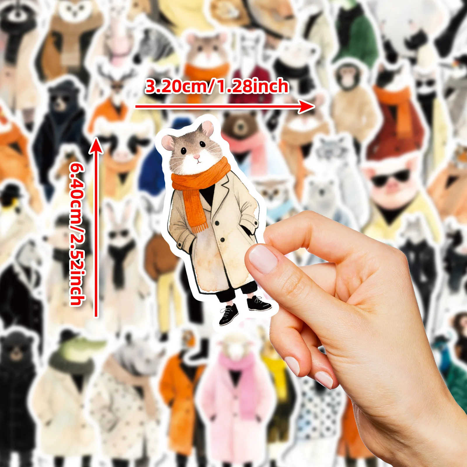 56 peças moda animal desenho animado roupas da moda pinguins crocodilo coelho decoração adesivos à prova d'água