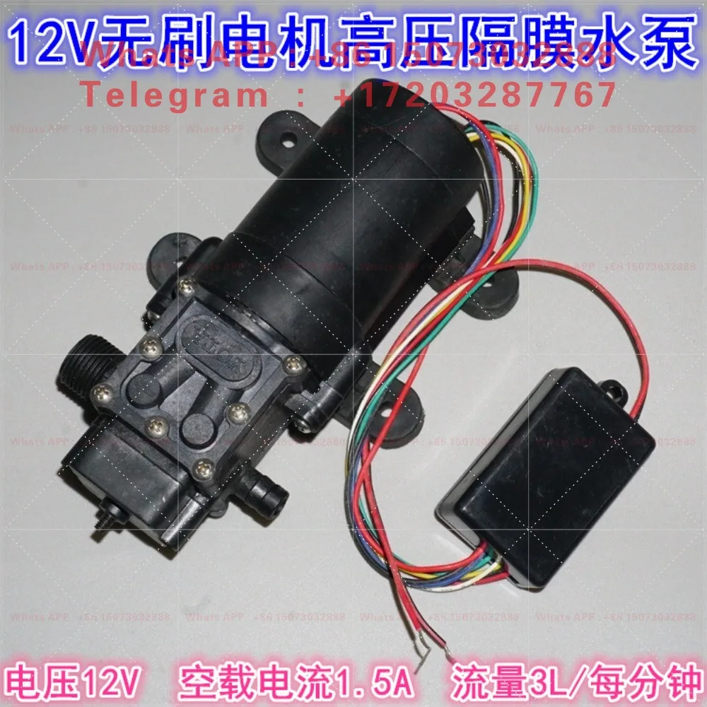 42mm Brushless Diaphragm Water Pump 12V High Pressure Large‑Flow Adjustable Pressure Self‑Priming Pump