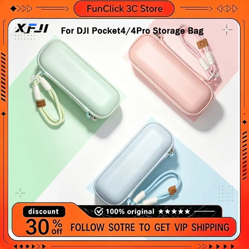 XFJI For JI Pocket 4/4Pro Storage Bag Portable Osmo Macaron Color Series Handheld Camera Protective Case Hard Shell Accessories