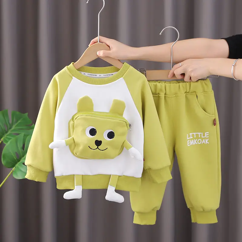 

Hot Sport New Spring Autumn Cotton Children Clothes Kids Boys Girls Patchwork Hoodies Pants 2Pcs/Set Out Kid Fashion Clothing