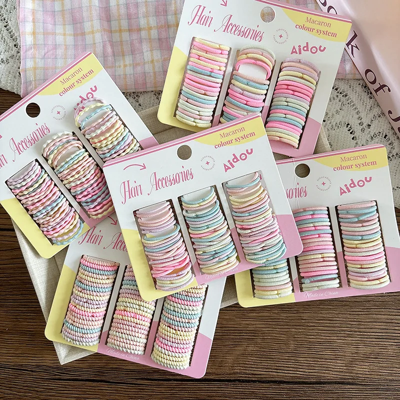 

60 Pack Candy Color Hair Elastics Baby Girl Kids Stretchy Small Hair Bands Versatile Basic Ponytail Holders for Braids Headwear