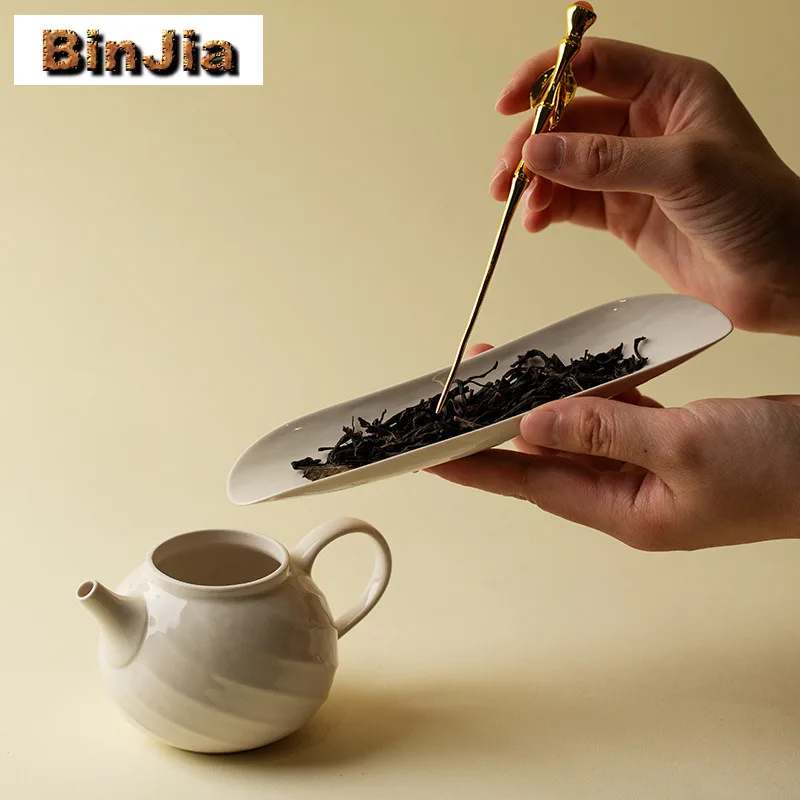 Plant Ash Tea Scoop Antique Tea Presentation Vessel Tea Leaf Holder Chahe Shovel Awakening Tea Ladle Cha Accessories Collection
