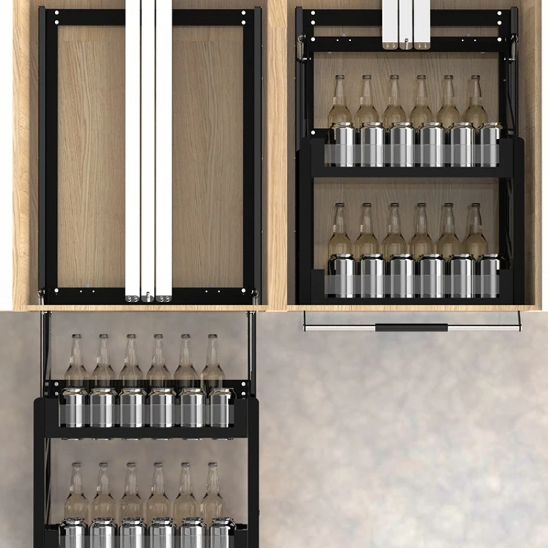 

Electric hanging cabinet lift basket Kitchen cabinet drop-down vertical lift seasoning basket