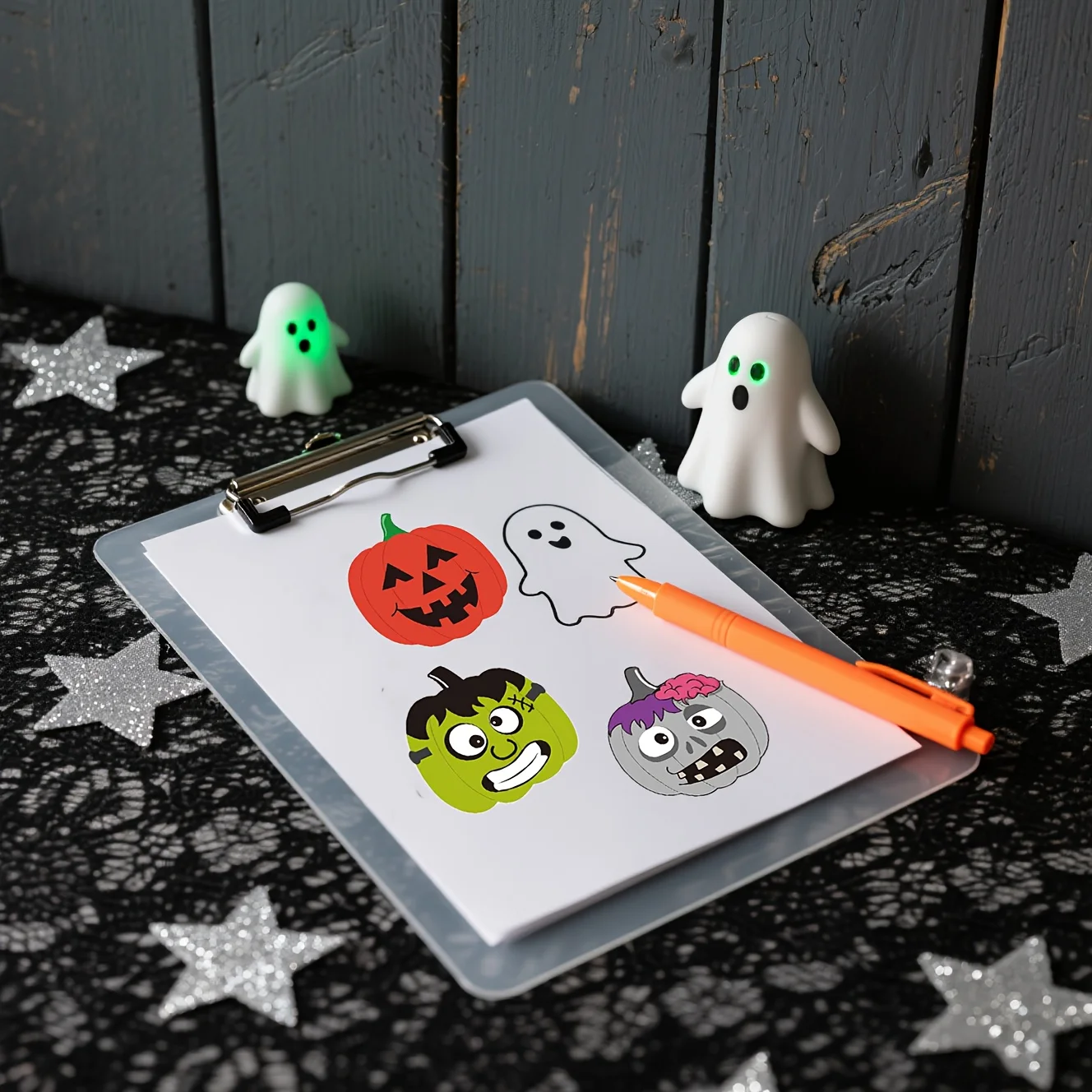 Halloween Horror Pumpkin Stickers-8 Unique Pumpkin Designs for Envelopes,Water Bottles,Phone Cases,Journals &DIY Decorations view 4