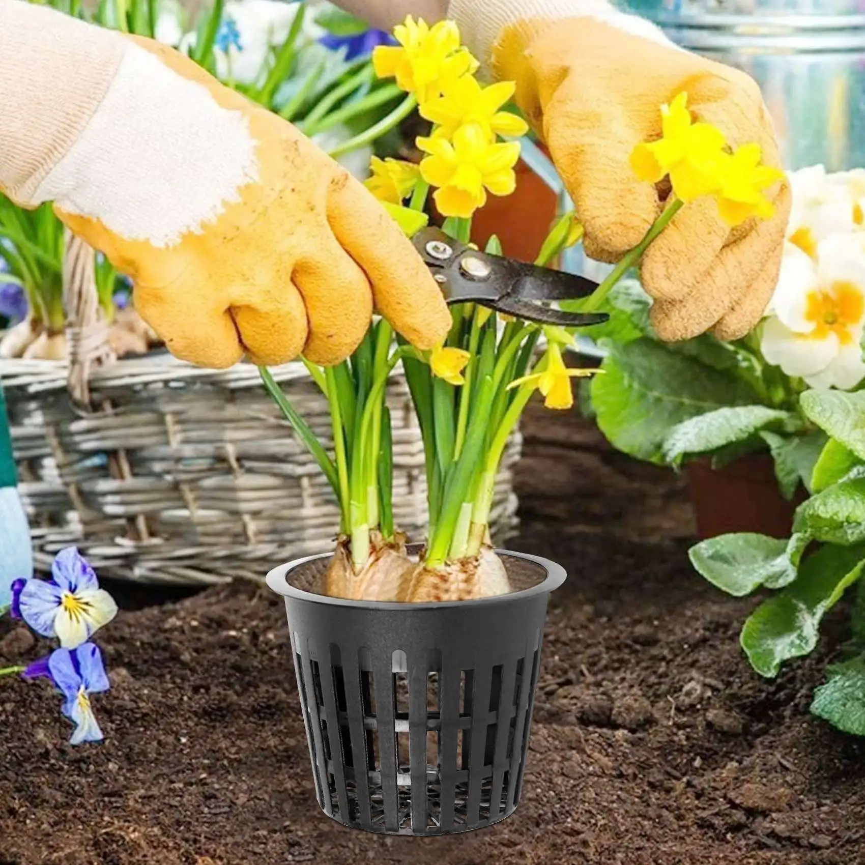 M12K-45 Pieces Hydroponic Net Pots, Plastic Net Pot For Garden Balcony Hydroponics And Soilless Culture (8Cm)