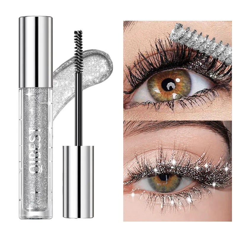 3 Colors Glitter Mascara Lasting Curling Eyelashes Extension Makeup Waterproof Fast Dry Lengthens Shiny Lash Mascara Cosmetics