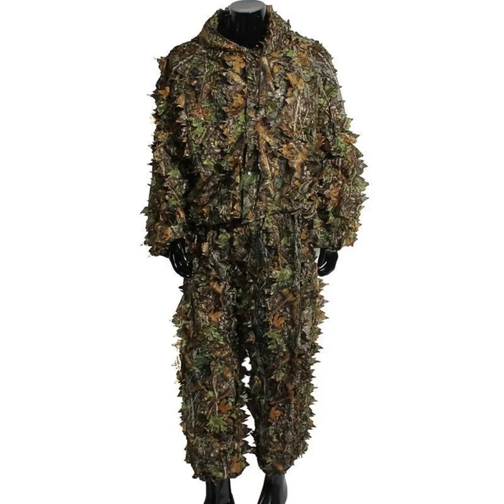 Outdoor Verborgen Tactische Kleding Real Life CS Apparatuur 3D Blad Onzichtbaarheid Kleding Jacht Gratis Camouflage Jas Broek