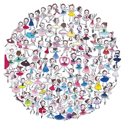 10/30/50/101PCS Cartoon Ballerina Girl Cartoon Sticker Graffiti Decoration Laptop Scrapbook Luggage Waterproof Decal Kids Toy