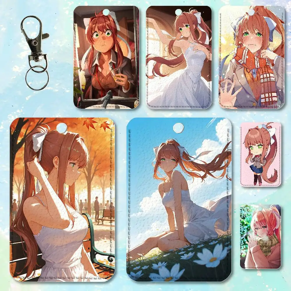 

M-Monikas-S DDLC Premium PU Leather Card for Daily Use Holder Card Case with Metal Carabiner Customizable Design