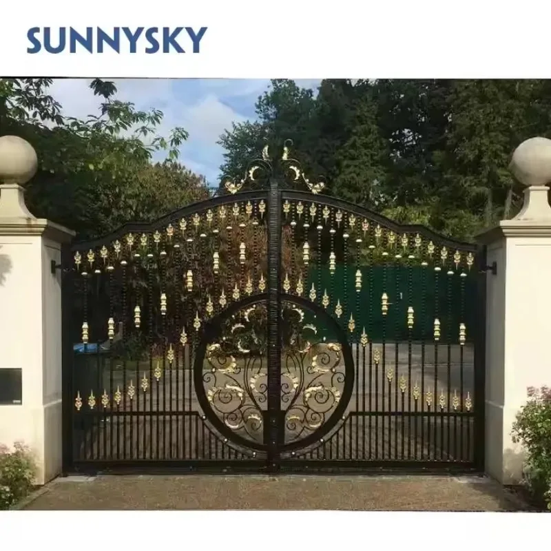 

Wrought iron courtyard gate design fancy double gate driveway gate