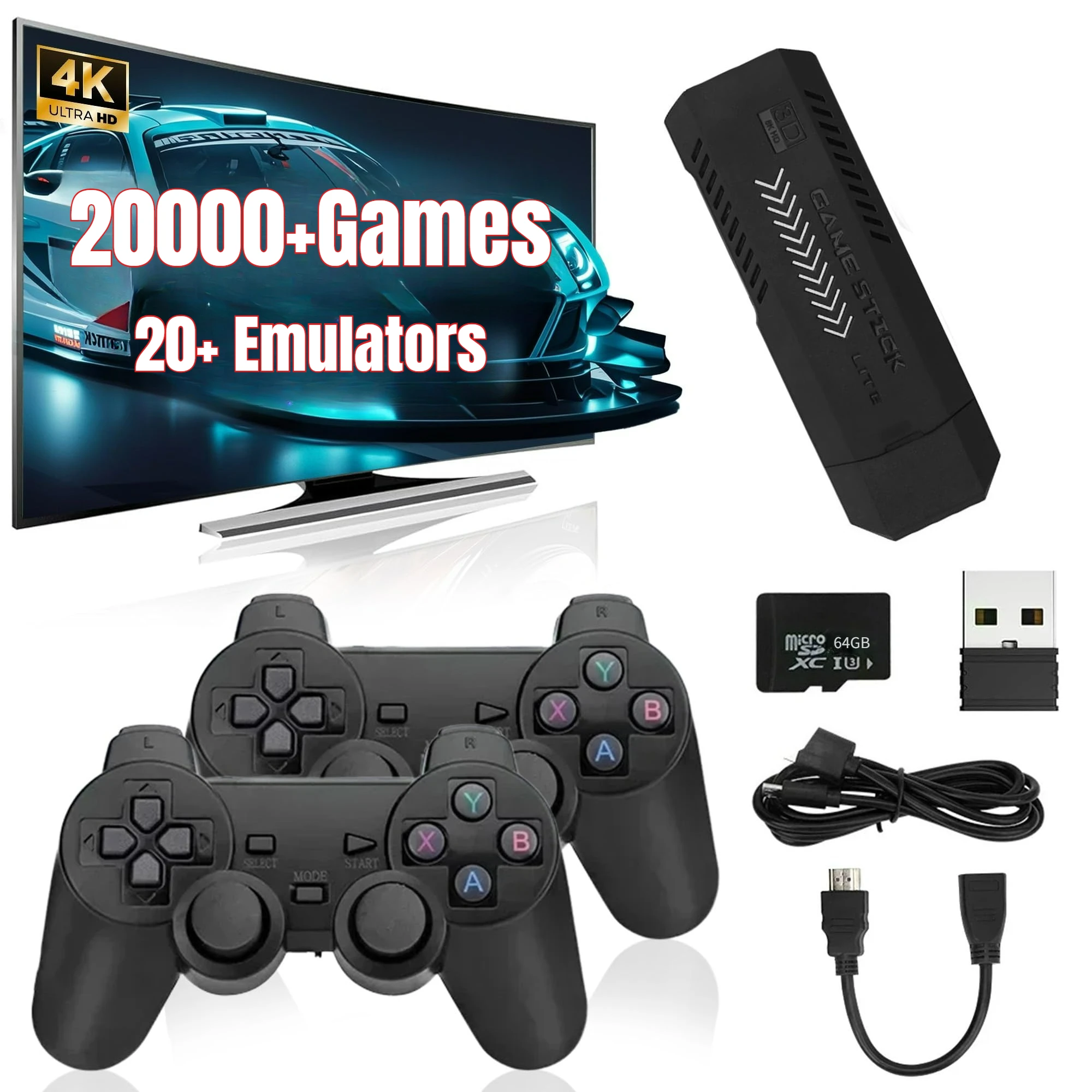 

New X2 Retro Gaming Console 20,000+ Classic Games HD Output 64GB Memory Video Game Console Supports Two-Player Battles