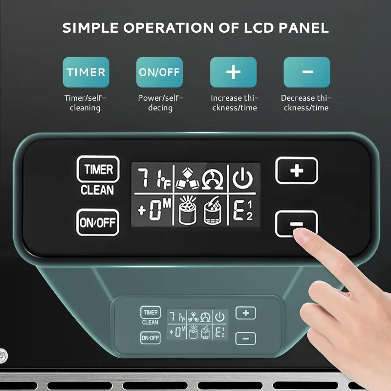 Komercyjna kostkarka do lodu pod licznikiem, automatyczne czyszczenie 80 funtów/dzień, 24-godzinny timer, pompa spustowa, wbudowana wolnostojąca stal nierdzewna