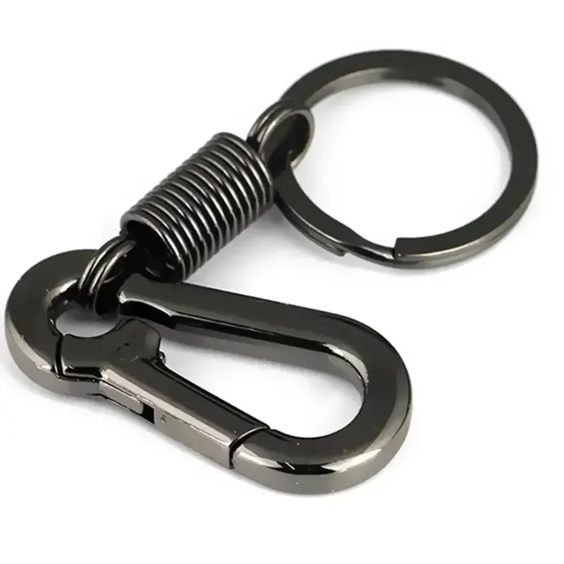 1Pc Spring Keychain Climbing Hook Car Keychain Simple Strong Carabiner Shape Keychain Accessories Metal Vintage Keychain