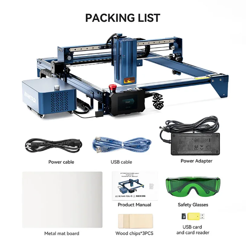 ATOMSTACK S40 PRO 210 W Lasergravur-Schneidemaschine, APP-Steuerung mit doppelter Luftunterstützung, Gravur aus Holz, Acryl und Edelstahl