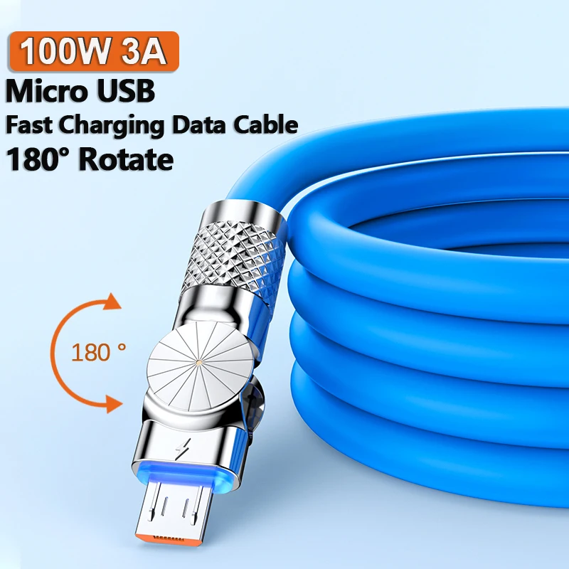 Micro USB 100W 3A  Super Fast Charging Data Cable For Samsung Galaxy S7 Edge S6 Note 6/5 Sony Kindle PS4 Power Bank USB Cable