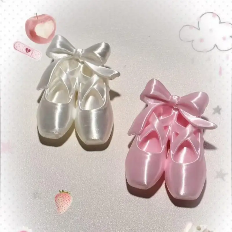 Delicate Ballet Shoes Bows Strap Charm Eye Catching Keyring Unique Keychain Bag