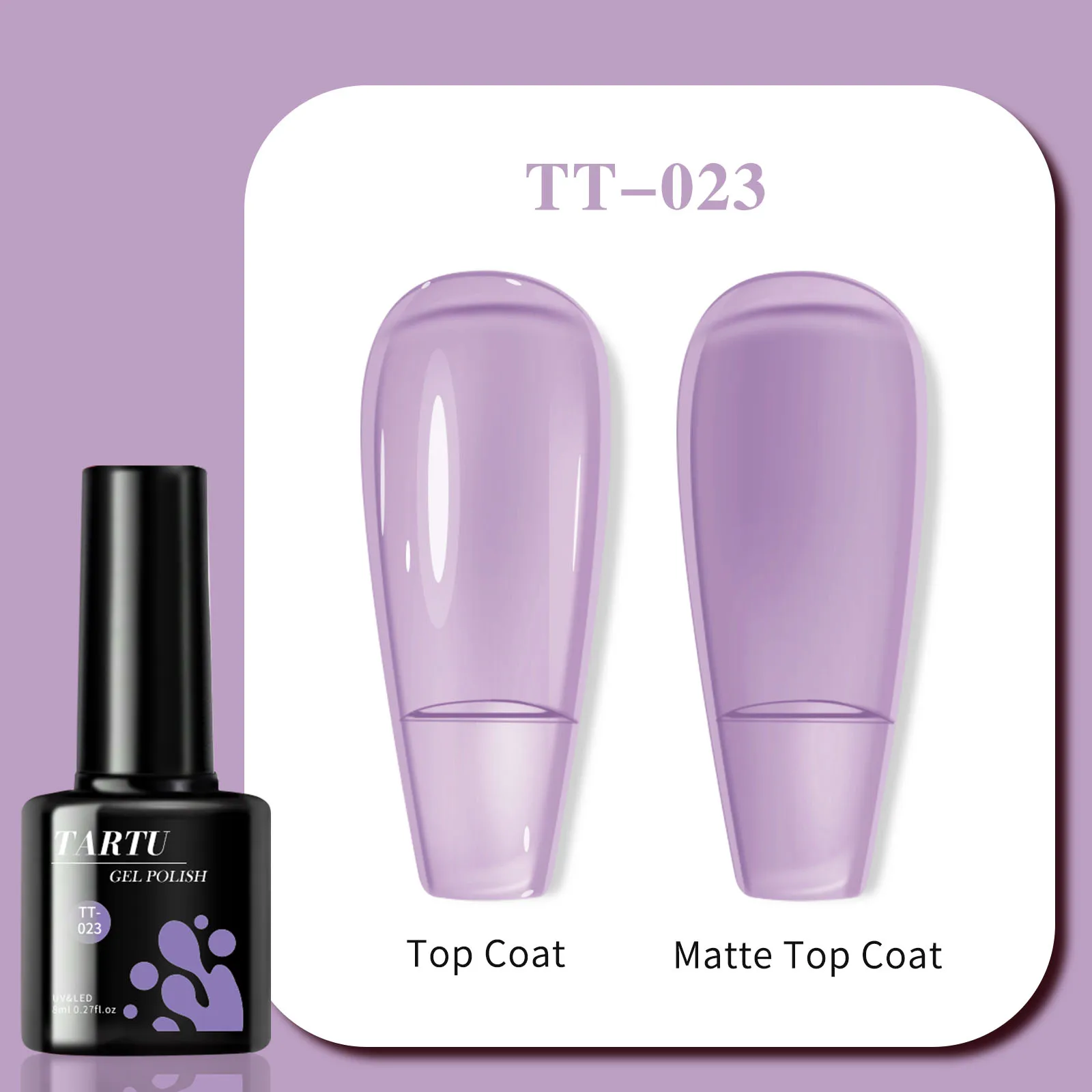 TARTU Esmalte de uñas en gel de gelatina de 8 ml, esmalte de uñas en gel de gelatina púrpura, semipermanente, adecuado para uñas caseras DIY