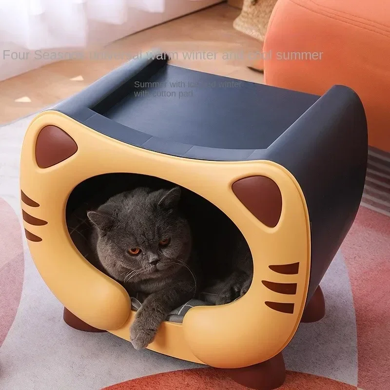 

Cat Litter Warm Cat House All-season Cat Universal House Stray Kennel Kennel Semi-enclosed Villa Winter Plastic Litter