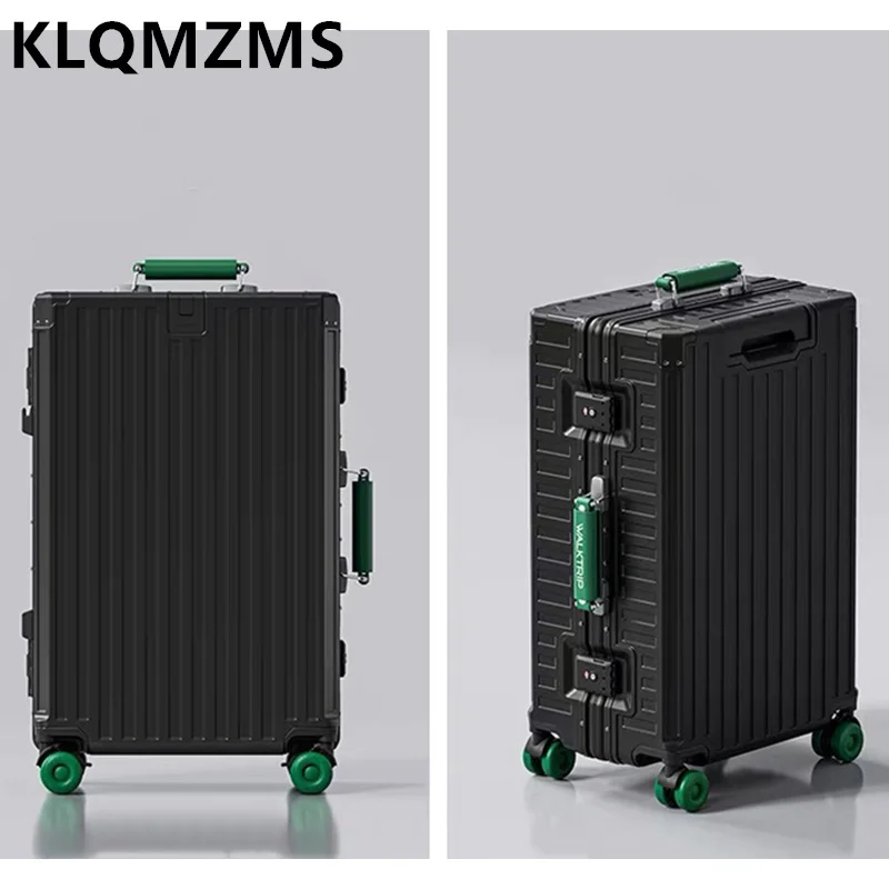 

Высококачественный чемодан KLQDZMS 20, 24, 26, 28 дюймов, из ABS+PC, с алюминиевой рамой, на колесиках, для ручной клади