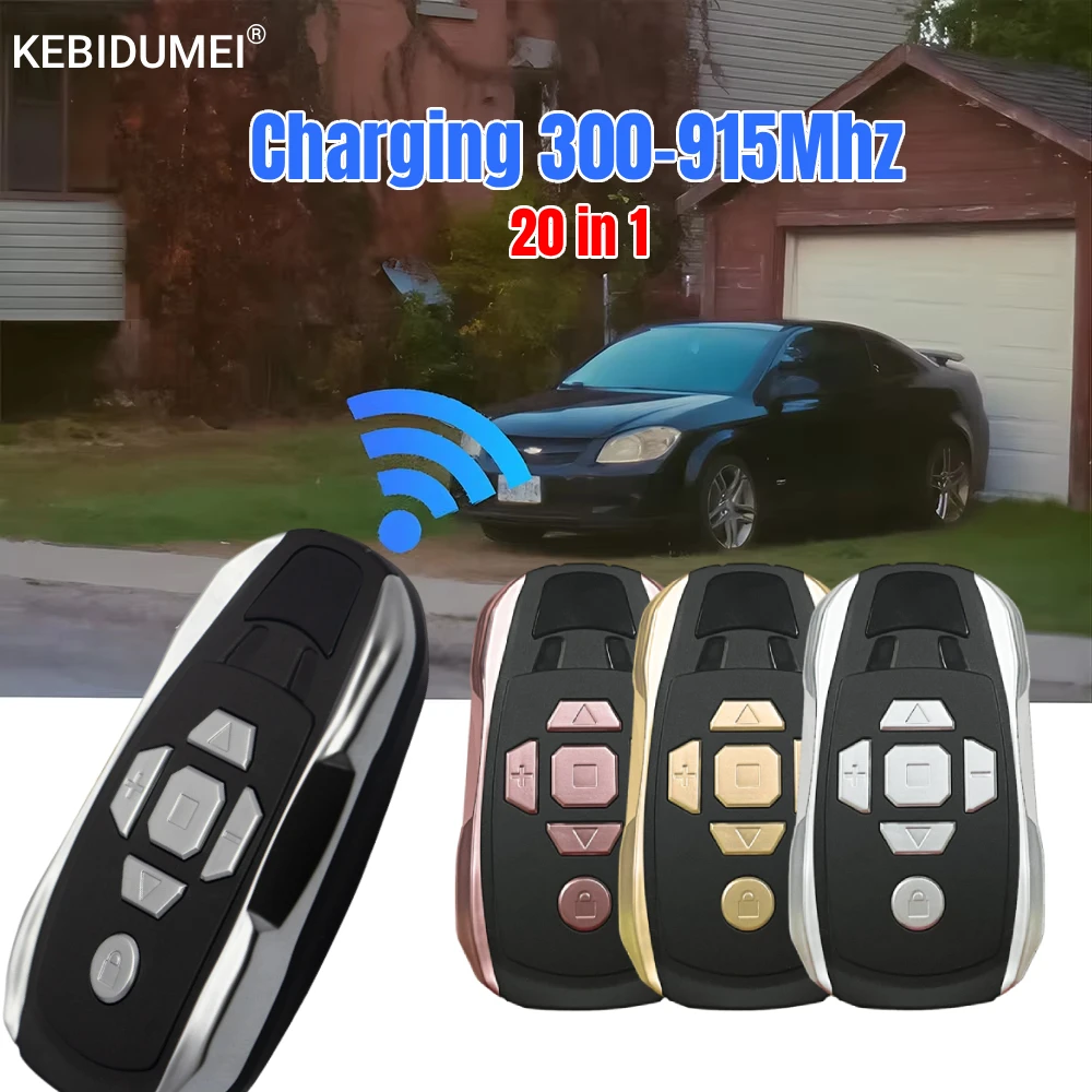 Multi Frequency 300-915MHZ Remote Control Rechargeable Garage Door Gate Key Duplicator Clone Copy Universal Controller 433MHZ