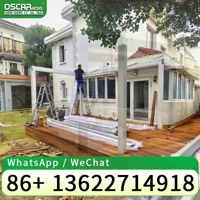 

Водонепроницаемая моторизованная регулируемая алюминиевая беседка с жалюзи для открытого сада, патио, перголей