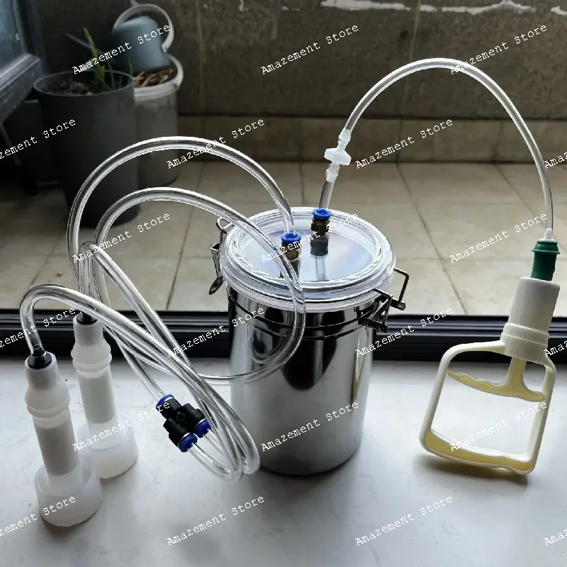 

manual small milking machine for sheep milk suction, easy to operate for household sheep, stainless steel 2l y7h4q1