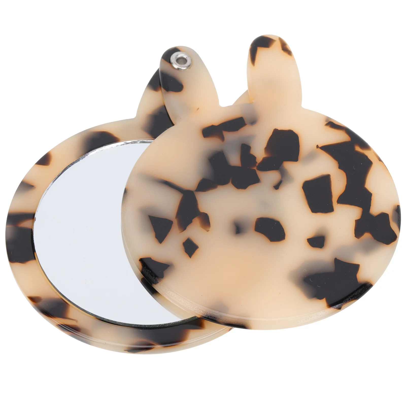 مرآة مكياج على شكل أذن أرنب، تصميم صغير الحجم، مرآة سفر أنيقة للنساء، أداة تجميل هدية #3