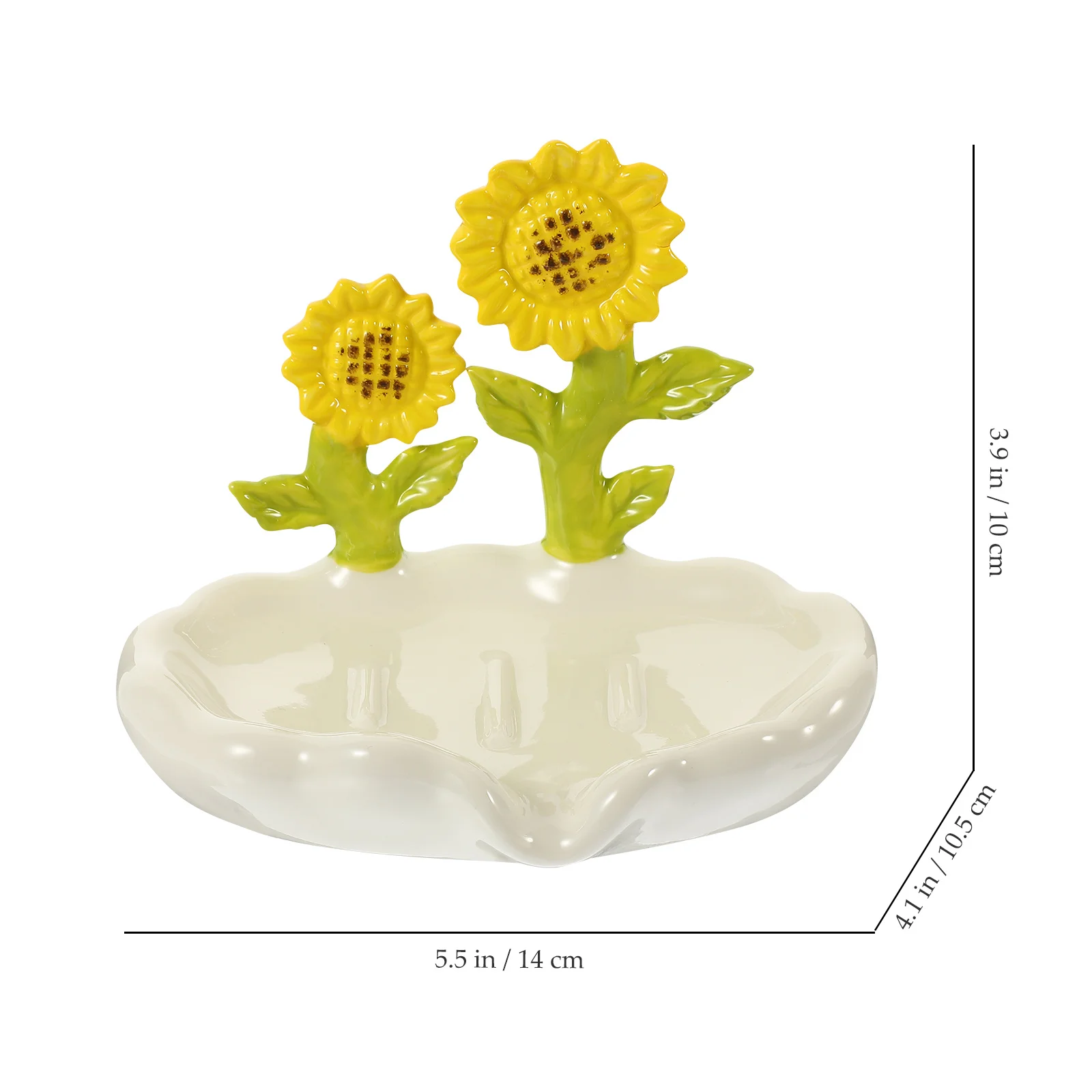 

Creative Sunflower Soap Dish Ceramic Flower Design Drainage Holder for Bathroom Kitchen Home Decorative Use Gift