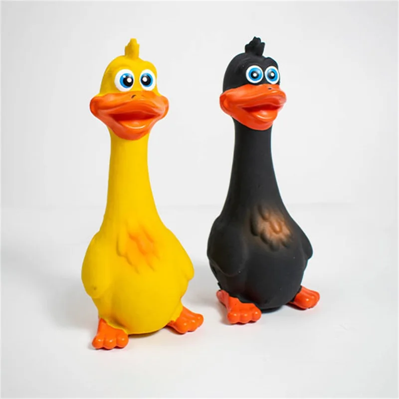 

Latex Dog Toys Strange Calling Standing Chicken Wide Mouth Duck Latex Sound Resistant Teeth Pets Supplies Squeaky Dog Toys