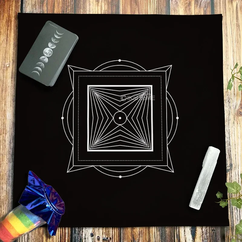 Sacred Geometric Tarot Tablecloth Spread Velvet Altar Cloth Spiritual Pagan Divination Witchcraft Astrology Oracle Card Pads New