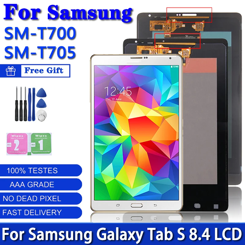 

8.4" AMOLED For Samsung Tab S T700 (Wi-Fi) T705 (3G) LCD SM-T700 SM-T705 Display Touch Screen Digitizer Assembly