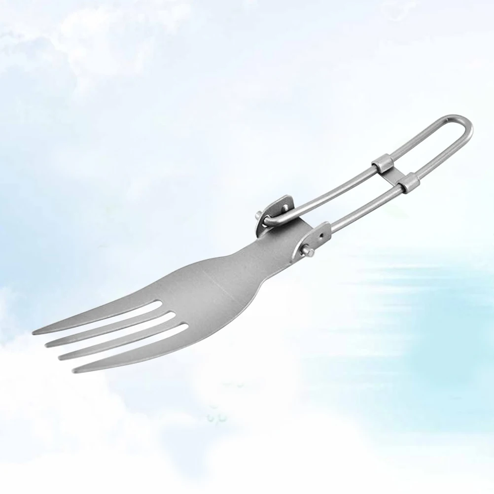 

Titanium Foldable Fork Portable Durable Picnic Utensil Collapsible Table Ware for Travel Camping Outdoor Activities