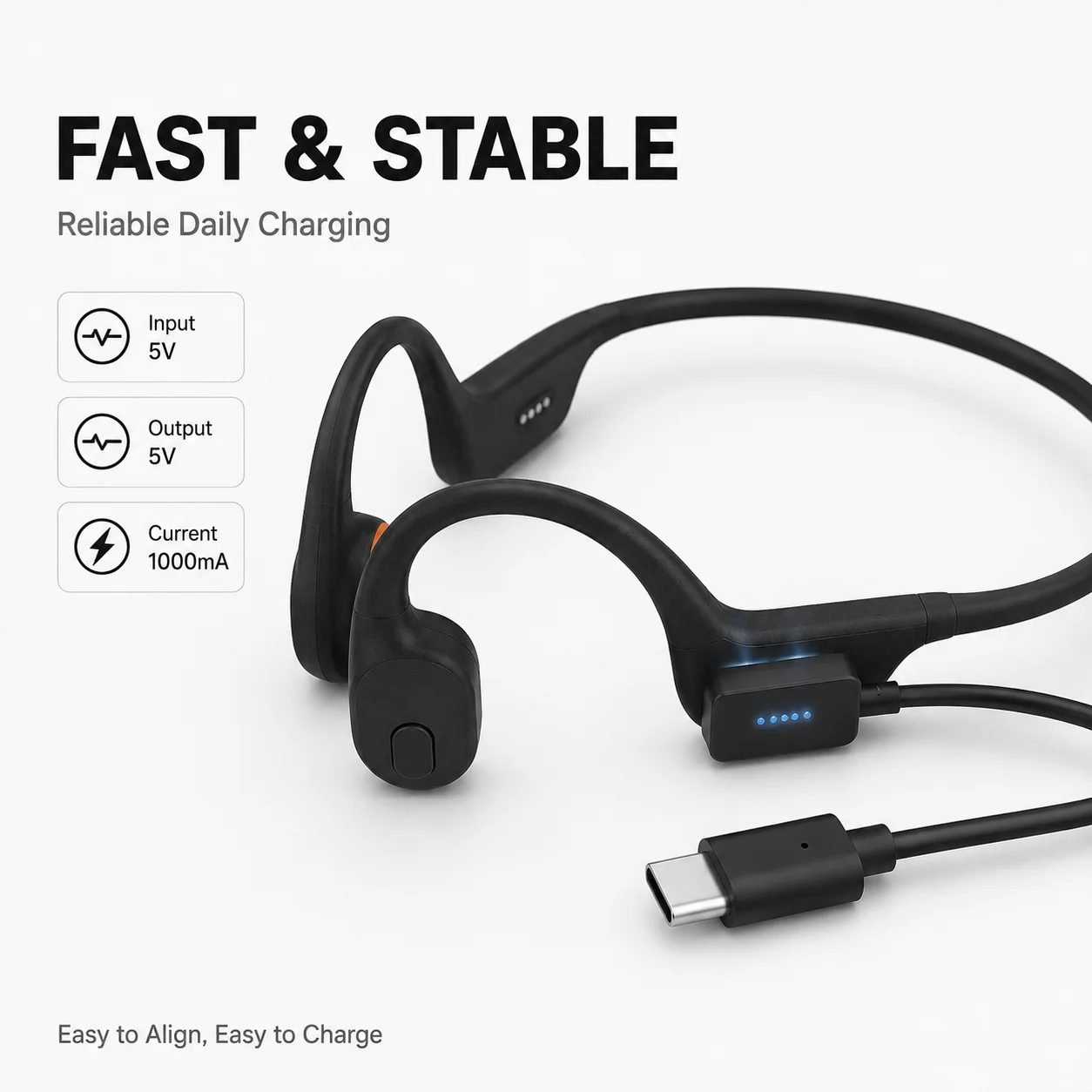 كابل شحن مغناطيسي لسماعات شاوم - مراجعة Magnetic Charging Cable Bone Conduction وسعره