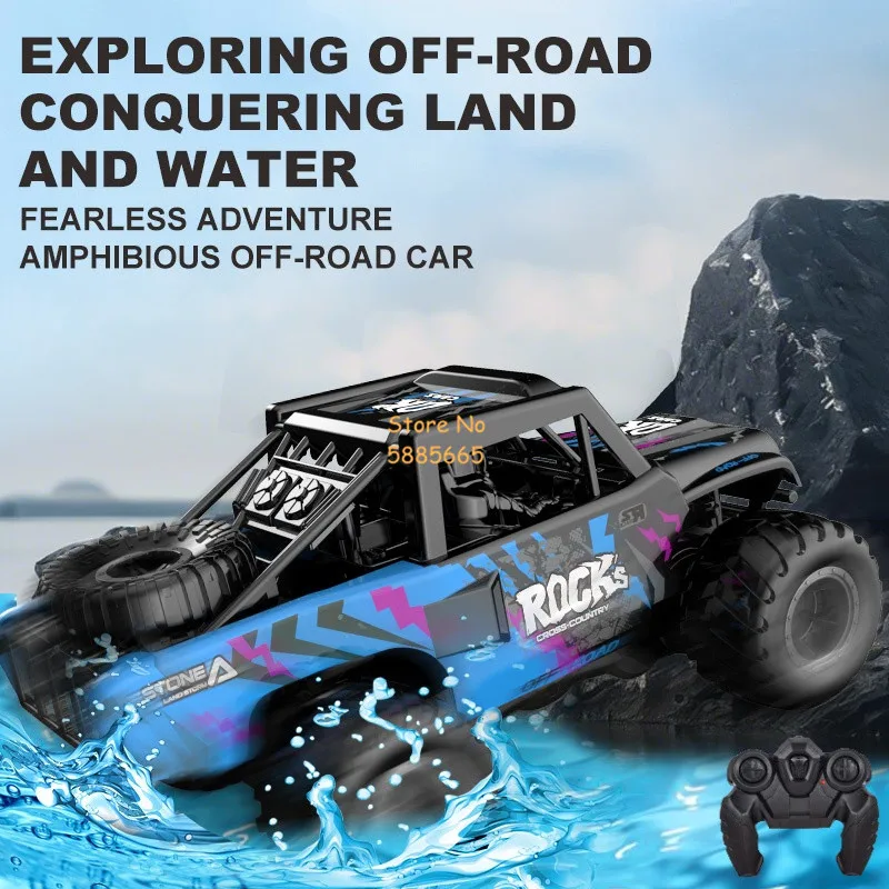 4WD Amphibious Waterproof Remote Control Drift Car Kids Toy  2.4G Dual Side Water Multi-Terrain Off-Road Climbing RC Car Truck