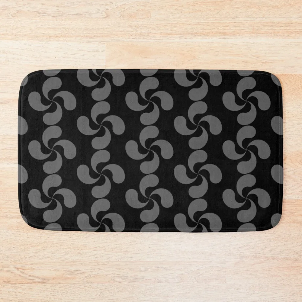 

Basque Cross Lauburu Black, White and Gray Bath Mat Carpet Rug Non-Slip Pad Mat