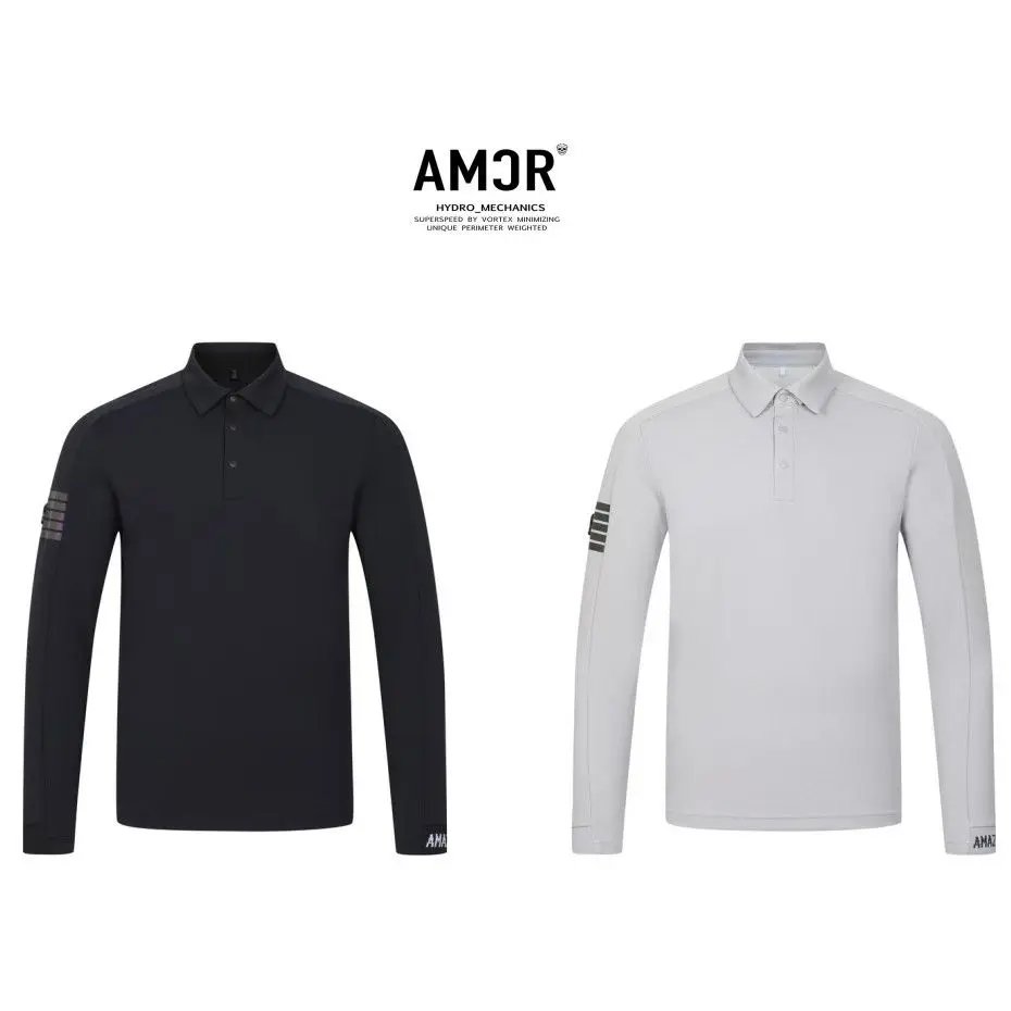 

100% хлопок AMAZINGCRE: Весенние мужские поло для гольфа высшего качества, дышащие, быстросохнущие, влагоотводящие, спортивные, с длинным рукавом