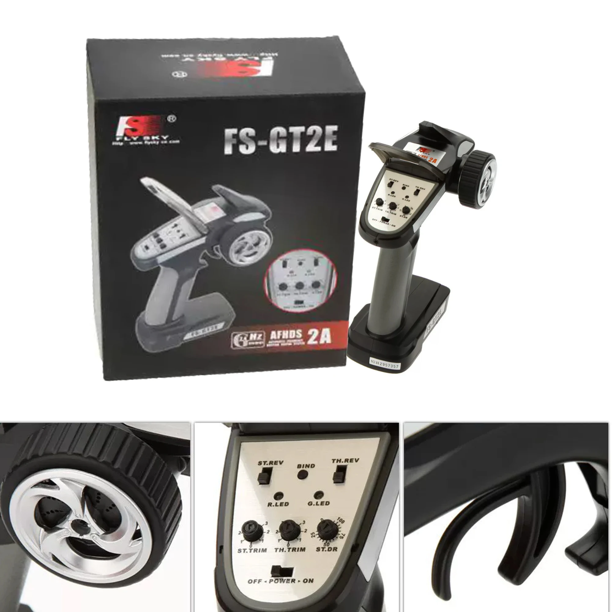 Flysky GT2E 2.4g 2CH Radio System Transmitter AFHDS 2A with Reverse Function for RC Car Boat