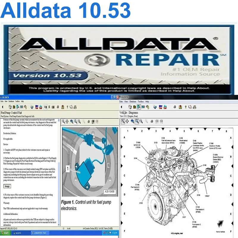 

2024 Hot Auto Car Repair Software Alldata 10.53 with Wiring Diagrams Support Cars Trucks In 640gb HDD/D-Link Free Remote Install