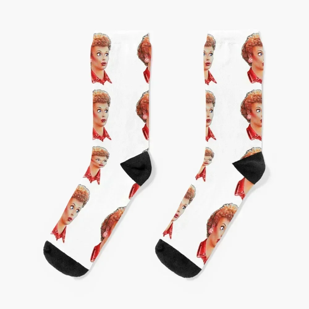 

lucille B redhead Socks valentine gift ideas designer colored winter thermal Socks Girl Men's